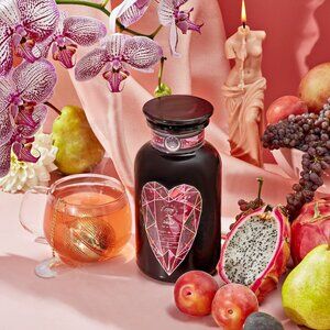 NEW! MAGIC HOUR PINK TOURMALINE TEA IN VIOLET GLASS APOTHECARY JAR 60-75 CUPS